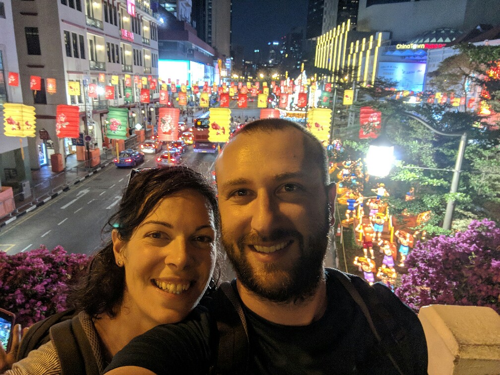 Salomé et Sylvain à Chinatown de Singapour
