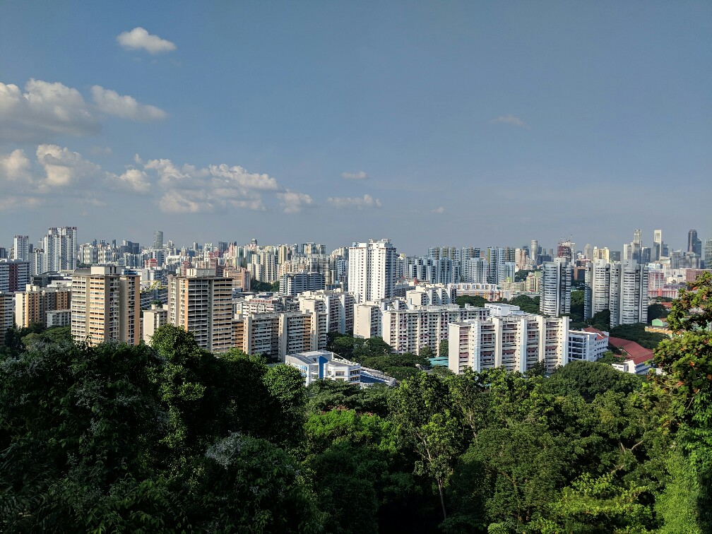 Vue sur les buildings depuis Southern Ridges Singapour