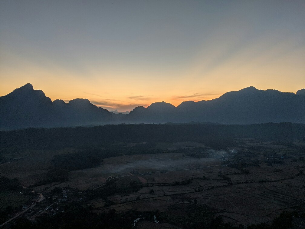 Coucher de soleil du haut de Pha Ngern, Laos