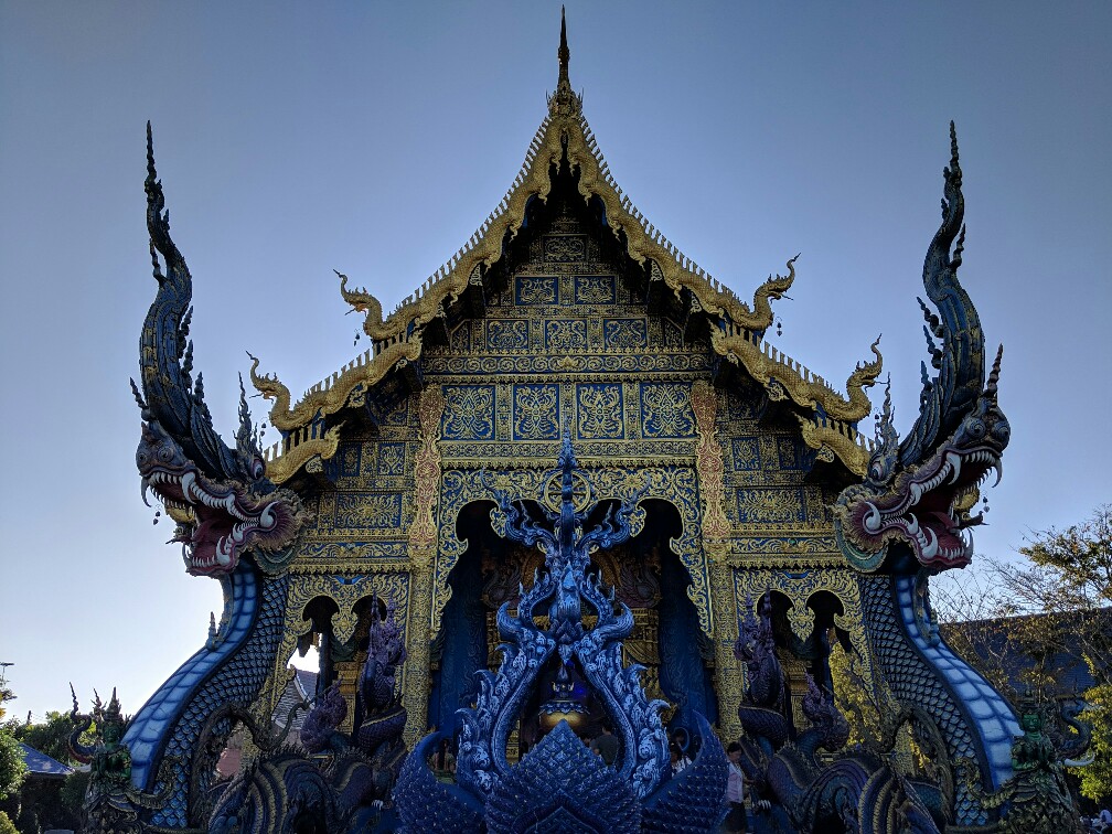 Façade du Temple Bleu à Chiang Rai, Thailande