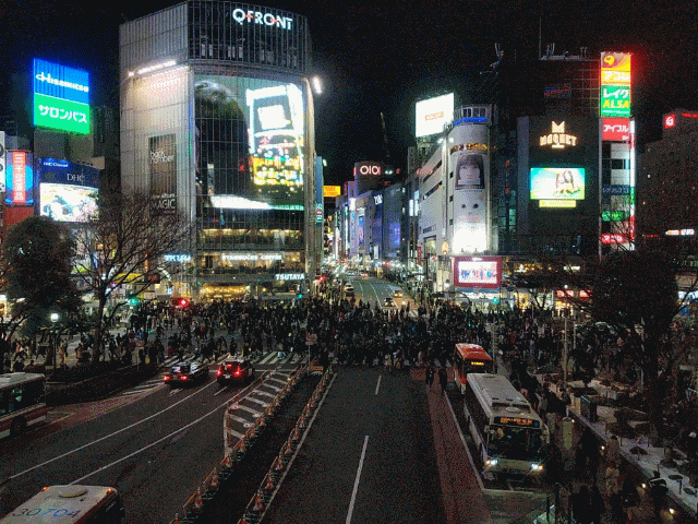Gif animé de Shibuya de nuit