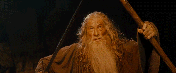 Gif animé de Gandalf criant 'You Shall Not Pass'