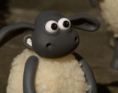 Gif animé d'un mouton en stop motion qui lève le pouce