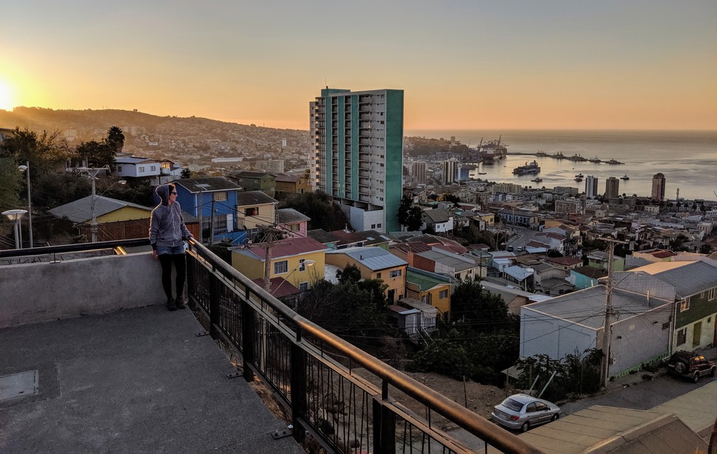 Coucher de soleil sur Valparaiso