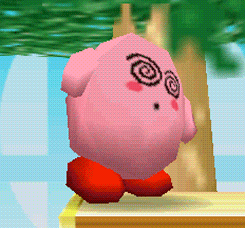 Gif animé de Kirby étourdi
