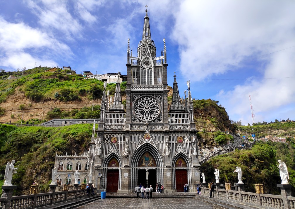 façade de l'église de Las Lajas à Ipiales dans le sud de la Colombie